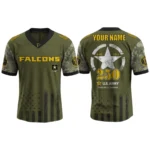 Atlanta Falcons x US Army 250th Birthday V-Neck Short Sleeve Jersey 3D Limited 2026 Custom Name