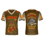 Detroit Lions x USMC 250th Birthday Celebration V-Neck Short Sleeve Jersey 3D Limited 2026 Custom Name & Number