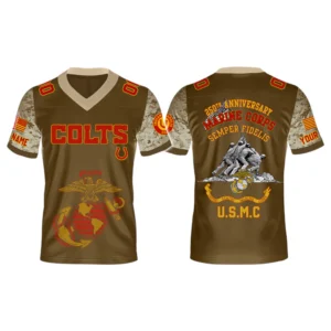 Indianapolis Colts x USMC 250th Birthday Celebration V-Neck Short Sleeve Jersey 3D Limited 2026 Custom Name & Number