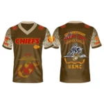 Kansas City Chiefs x USMC 250th Birthday Celebration V-Neck Short Sleeve Jersey 3D Limited 2026 Custom Name & Number