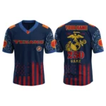Houston Texans x US USMC 250th Birthday V-Neck Short Sleeve Jersey 3D Limited 2026 Custom Name
