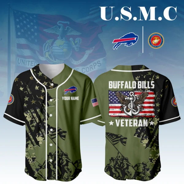 Buffalo Bills x USMC Veteran 3D Baseball Jersey Limited 2026 Custom Your Name