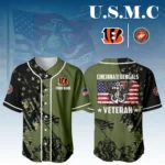 Cincinnati Bengals x USMC Veteran 3D Baseball Jersey Limited 2026 Custom Your Name
