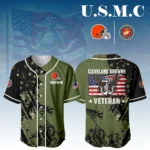 Cleveland Browns x USMC Veteran 3D Baseball Jersey Limited 2026 Custom Your Name