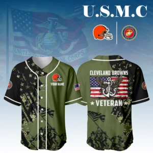Cleveland Browns x USMC Veteran 3D Baseball Jersey Limited 2026 Custom Your Name