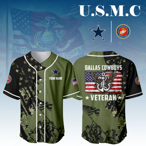 Dallas Cowboys x USMC Veteran 3D Baseball Jersey Limited 2026 Custom Your Name