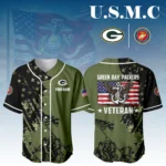 Green Bay Packers x USMC Veteran 3D Baseball Jersey Limited 2026 Custom Your Name
