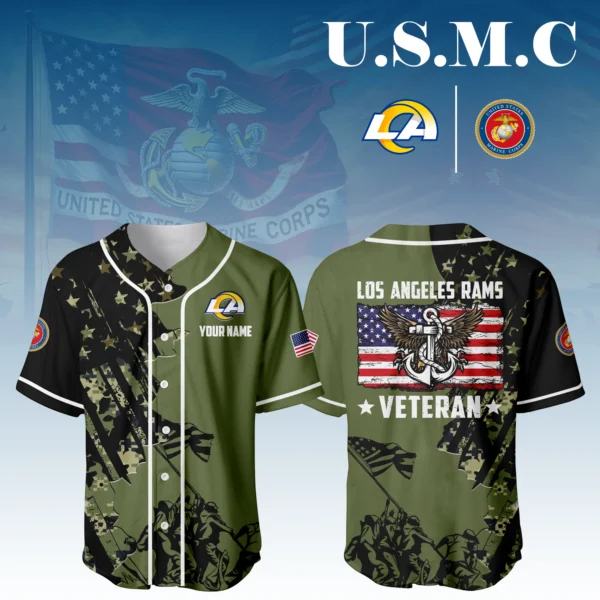 Los Angeles Rams x USMC Veteran 3D Baseball Jersey Limited 2026 Custom Your Name