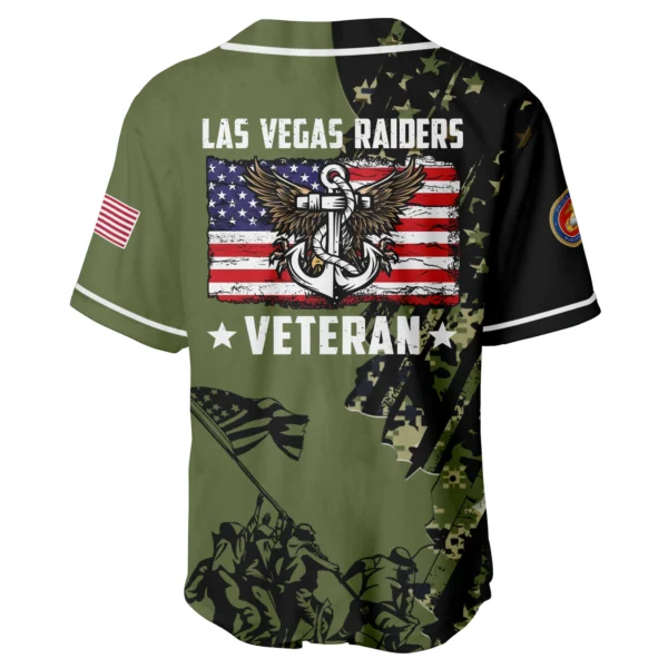 Las Vegas Raiders x USMC Veteran 3D Baseball Jersey Limited 2026 Custom Your Name