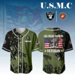 Las Vegas Raiders x USMC Veteran 3D Baseball Jersey Limited 2026 Custom Your Name