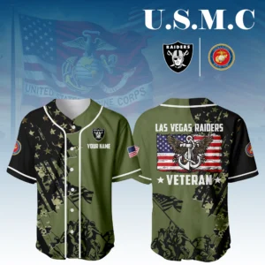 Las Vegas Raiders x USMC Veteran 3D Baseball Jersey Limited 2026 Custom Your Name