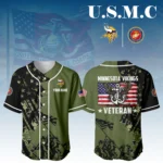 Minnesota Vikings x USMC Veteran 3D Baseball Jersey Limited 2026 Custom Your Name