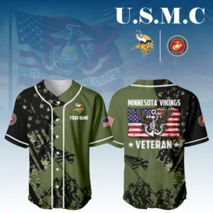 Minnesota Vikings x USMC Veteran 3D Baseball Jersey Limited 2026 Custom Your Name