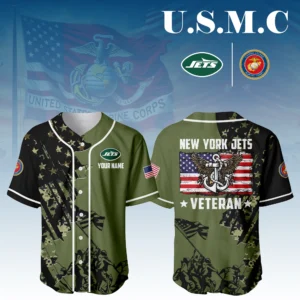 New York Jets x USMC Veteran 3D Baseball Jersey Limited 2026 Custom Your Name