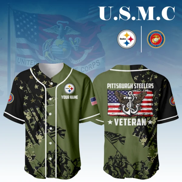 Pittsburgh Steelers x USMC Veteran 3D Baseball Jersey Limited 2026 Custom Your Name