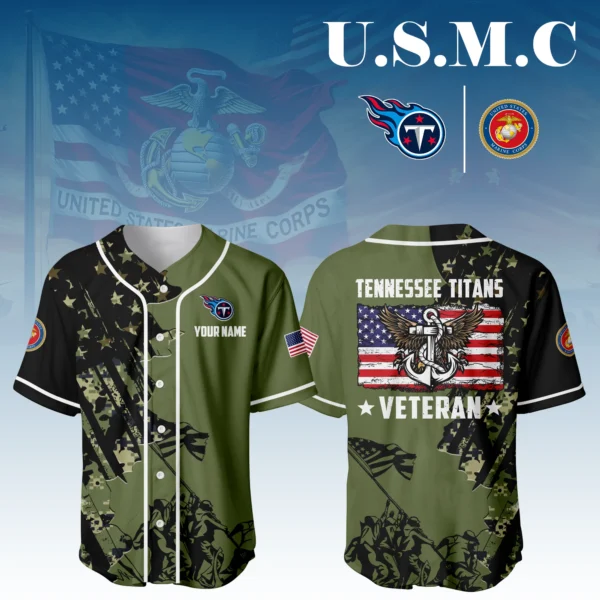 Tennessee Titans x USMC Veteran 3D Baseball Jersey Limited 2026 Custom Your Name