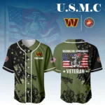 Washington Commanders x USMC Veteran 3D Baseball Jersey Limited 2026 Custom Your Name