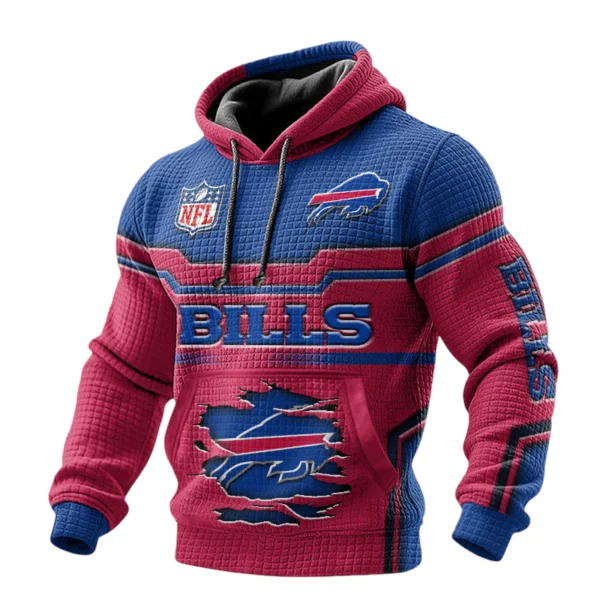 Buffalo Bills Waffle Pullover Hoodie 3D