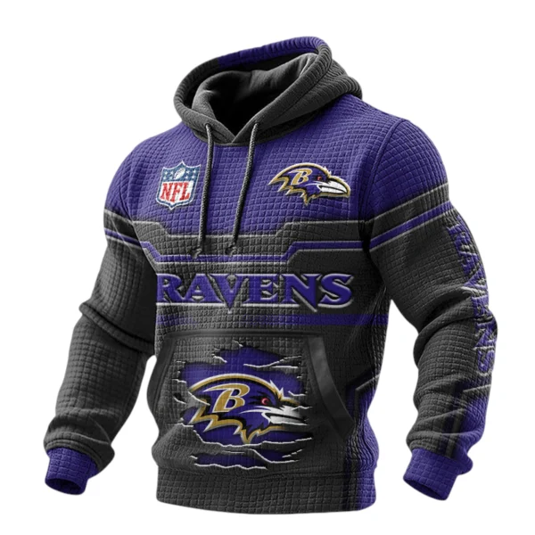 Baltimore Ravens Waffle Pullover Hoodie 3D