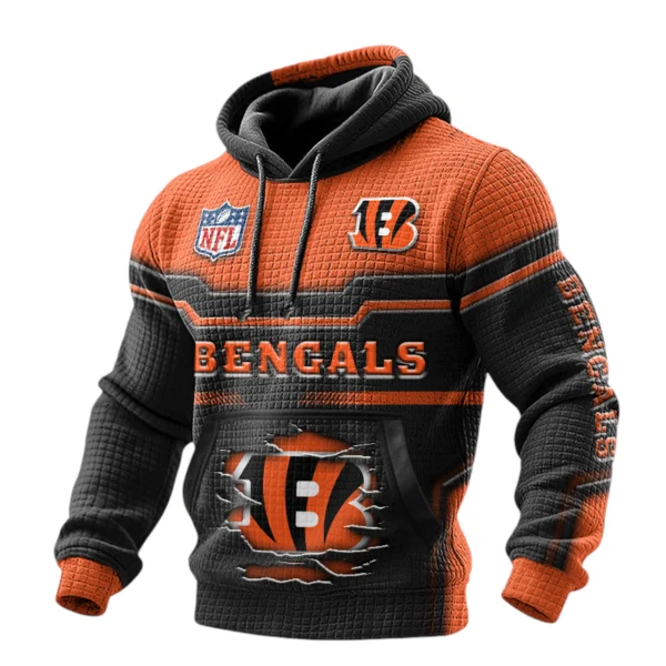 Cincinnati Bengals Waffle Pullover Hoodie 3D