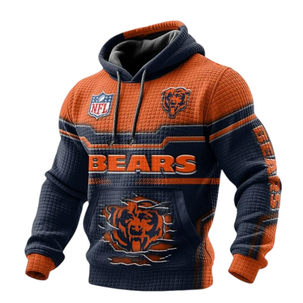 Chicago Bears Waffle Pullover Hoodie 3D