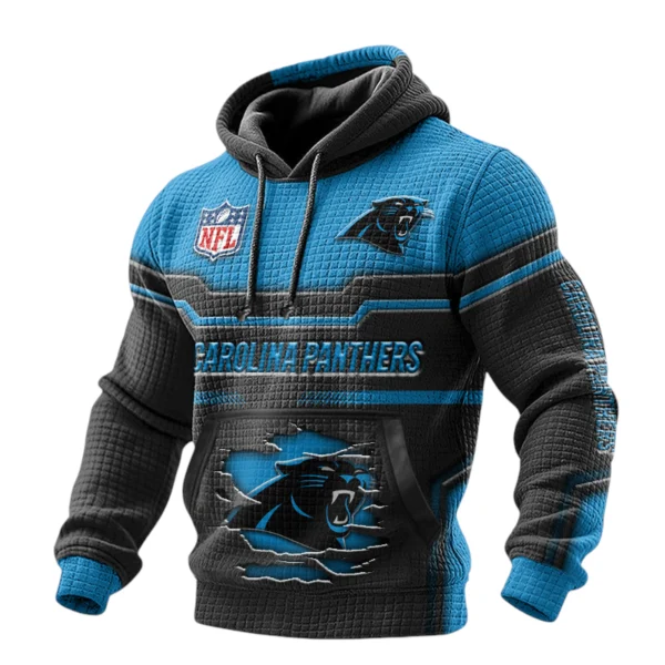 Carolina Panthers Waffle Pullover Hoodie 3D