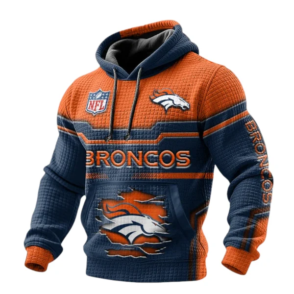 Denver Broncos Waffle Pullover Hoodie 3D