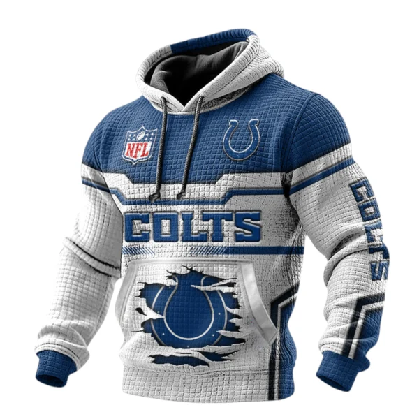 Indianapolis Colts Waffle Pullover Hoodie 3D