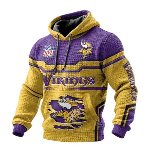 Minnesota Vikings Waffle Pullover Hoodie 3D