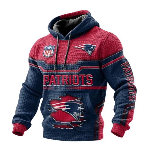 New England Patriots Waffle Pullover Hoodie 3D