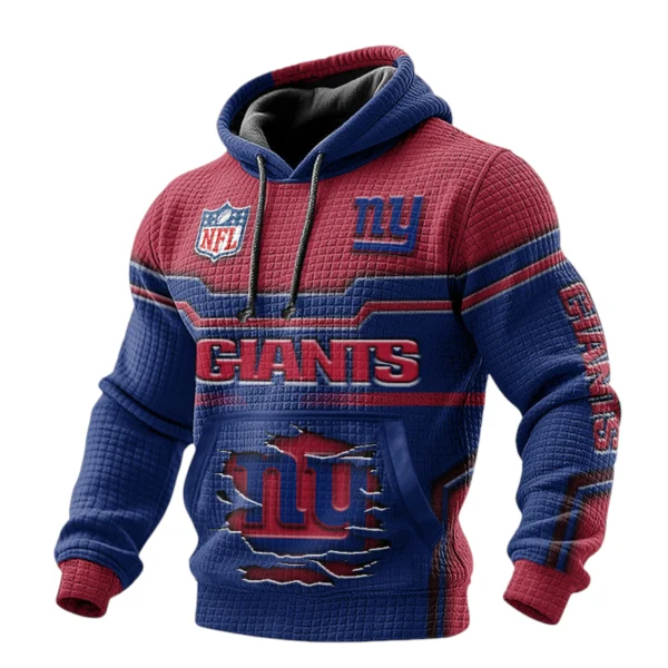 New York Giants Waffle Pullover Hoodie 3D