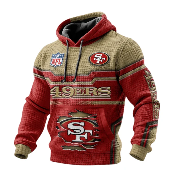 San Francisco 49ers Waffle Pullover Hoodie 3D