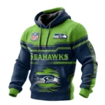 Seattle Seahawks Waffle Pullover Hoodie 3D