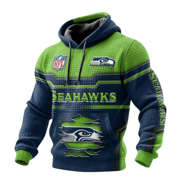 Seattle Seahawks Waffle Pullover Hoodie 3D
