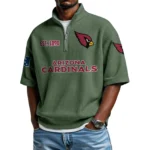 Arizona Cardinals Quarter-Zip Waffle Knit Short Sleeve Shirt