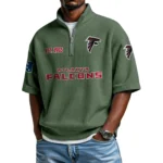 Atlanta Falcons Quarter-Zip Waffle Knit Short Sleeve Shirt