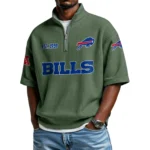 Buffalo Bills Quarter-Zip Waffle Knit Short Sleeve Shirt