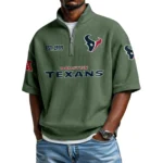Houston Texans Quarter-Zip Waffle Knit Short Sleeve Shirt