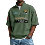 Jacksonville Jaguars Quarter-Zip Waffle Knit Short Sleeve Shirt
