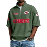 Kansas City Chiefs Quarter-Zip Waffle Knit Short Sleeve Shirt