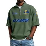 Los Angeles Rams Quarter-Zip Waffle Knit Short Sleeve Shirt