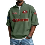 San Francisco 49ers Quarter-Zip Waffle Knit Short Sleeve Shirt