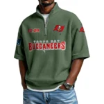 Tampa Bay Buccaneers Quarter-Zip Waffle Knit Short Sleeve Shirt