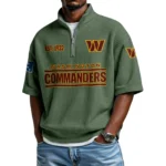 Washington Commanders Quarter-Zip Waffle Knit Short Sleeve Shirt