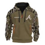 Atlanta Braves Half Zip Hoodie Customize Your Name