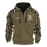 Boston Red Sox Half Zip Hoodie Customize Your Name