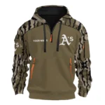 Oakland Athletics Half Zip Hoodie Customize Your Name