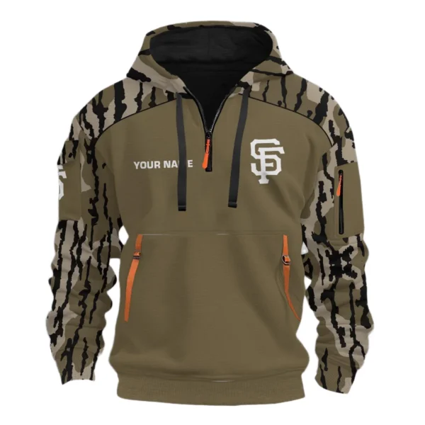 San Francisco Giants Half Zip Hoodie Customize Your Name