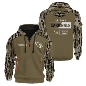 Arizona Cardinals Half Zip Hoodie Customize Your Name