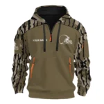 Cleveland Browns Half Zip Hoodie Customize Your Name